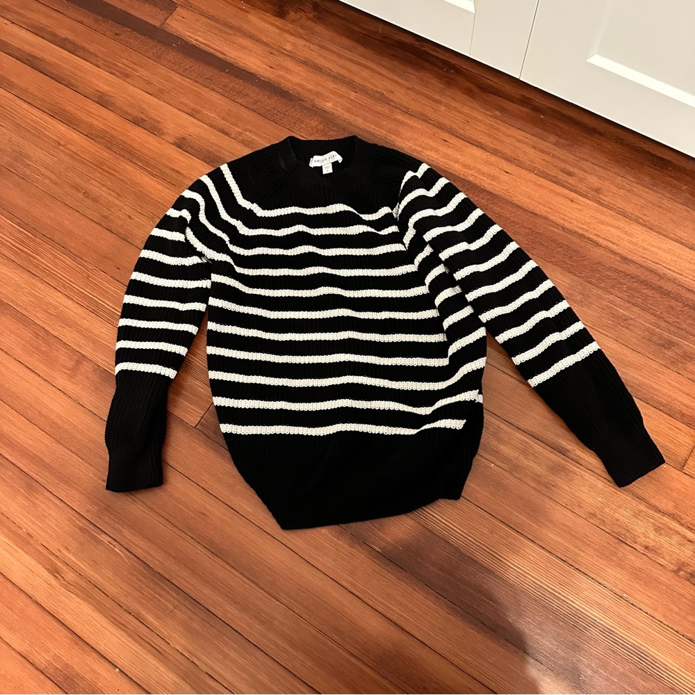 Amour Vert Striped Organic Cotton Sweater size small Thick warm knit